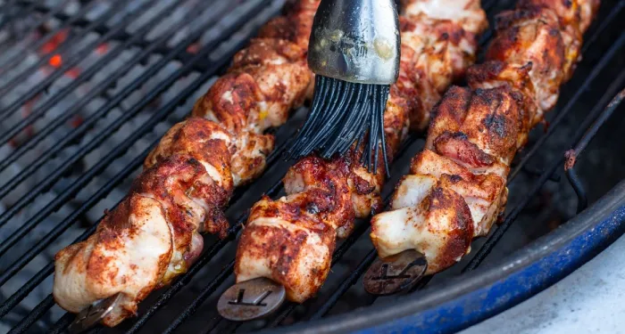 Reteta frigarui de pui la gratar cu legume 