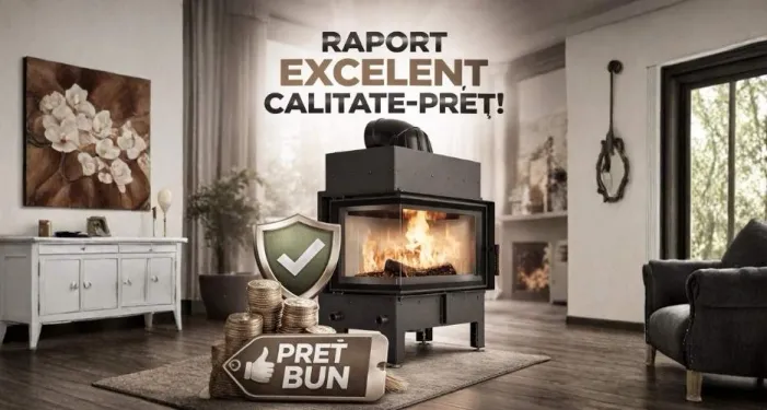 Focarul cu eficiență de 85%, cost redus și deschidere mare