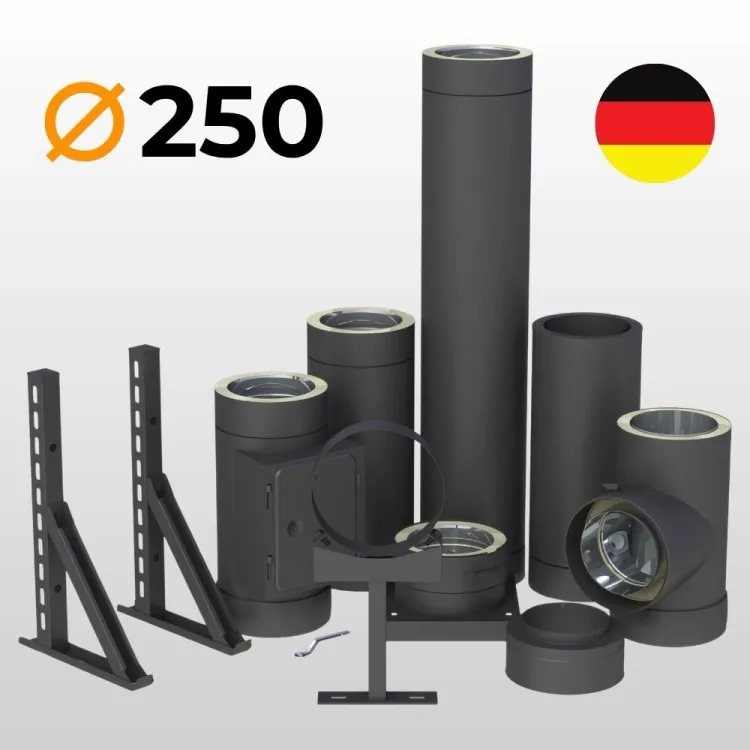 Burlane inox izolate - NEGRU FI 250