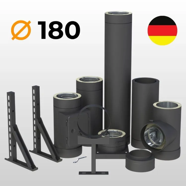 Burlane inox izolate - NEGRU FI 180