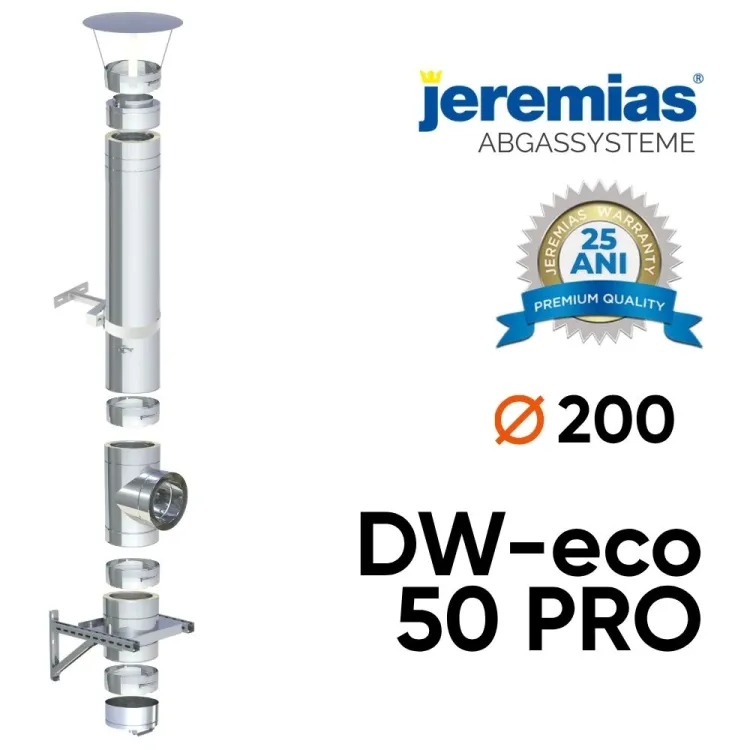 Componente cos de fum inox fi 200 DW-Eco 50 PRO