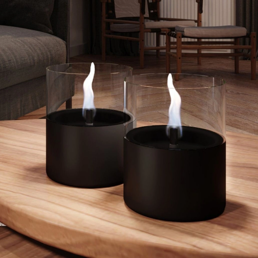 Pachet lumanare ambientala TenderFlame LILLY 10 BLACK GLASS + TenderFuel 500ml.jpg