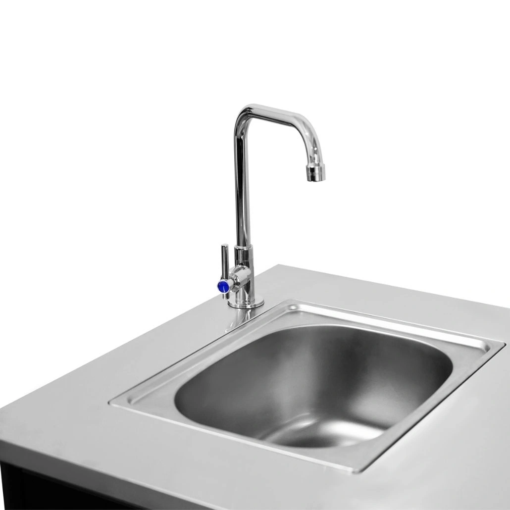 Pachet Bucatarie exterioara Cozze cu blat si chiuveta inox, modul de colt si masa inox (5).jpg