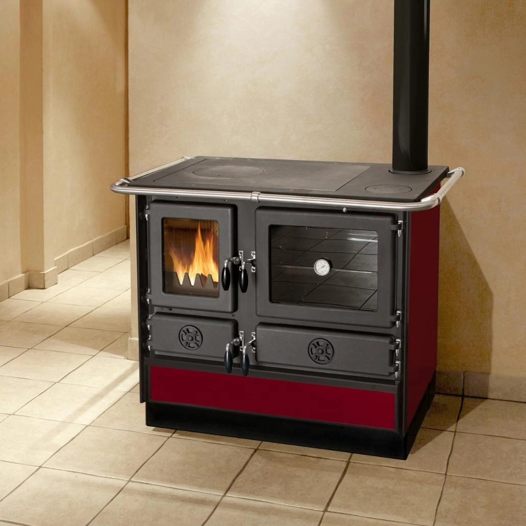 Soba de gatit pe lemne - MAGNUM II 4D R - Rosu inchis  (1).jpg