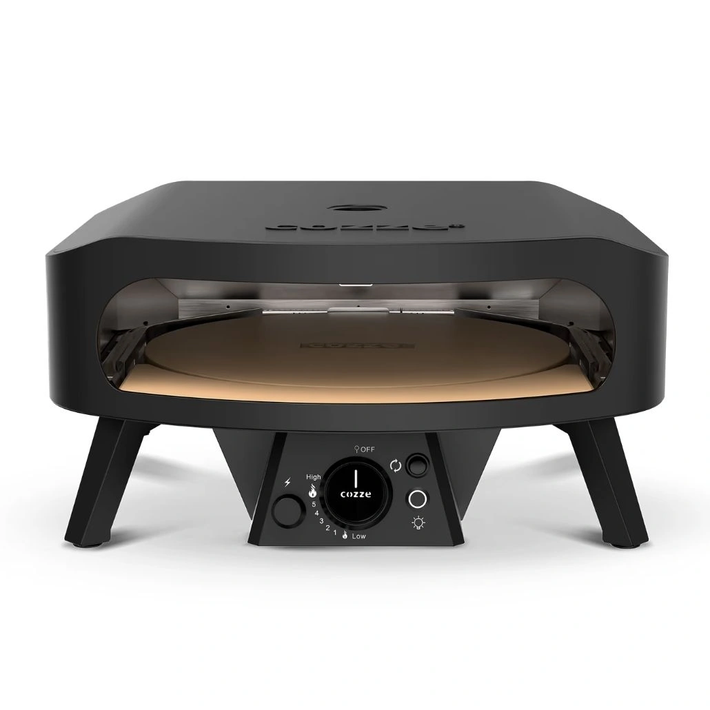 Cuptor pizza pe gaz 43 cm Cozze 17 Negru cu piatra rotativa + Regulator gaz (3).jpg