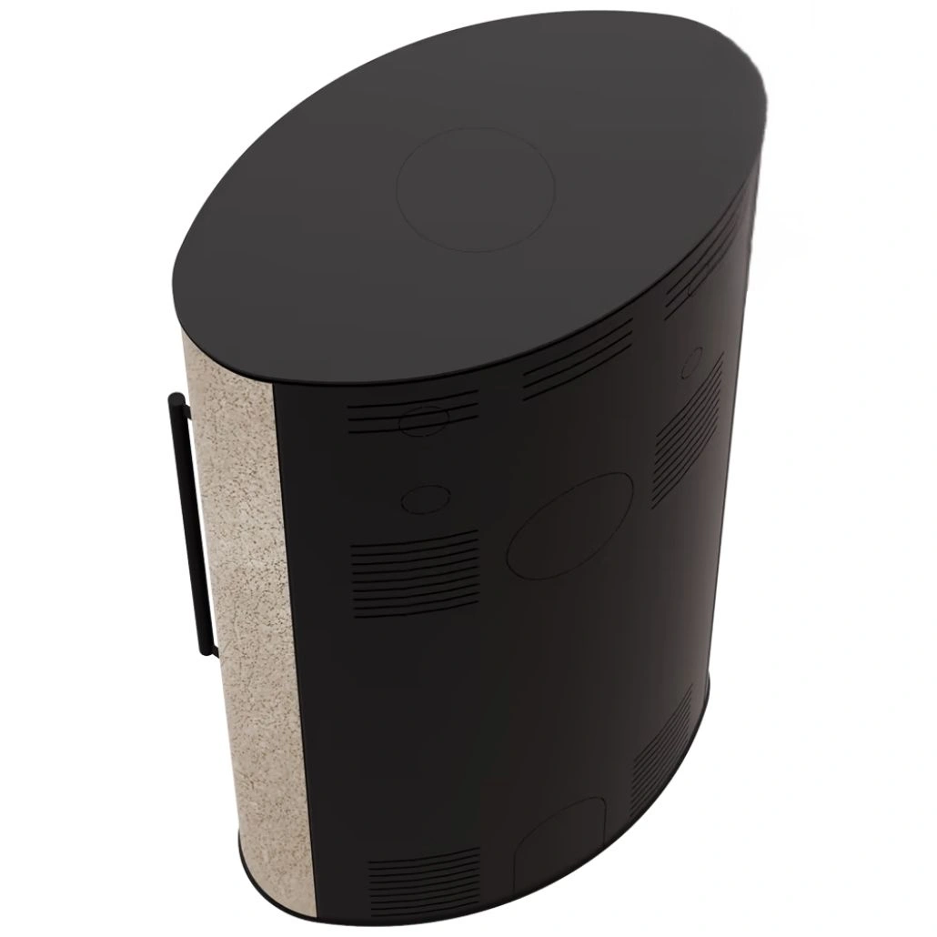 Soba Bjorn 7kW ceramica Gray Satin cu capac ceramic - samota neagra.jpg