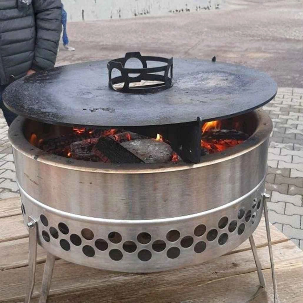 Vatra de foc Tyropit cu plita disc Petromax (5).jpg