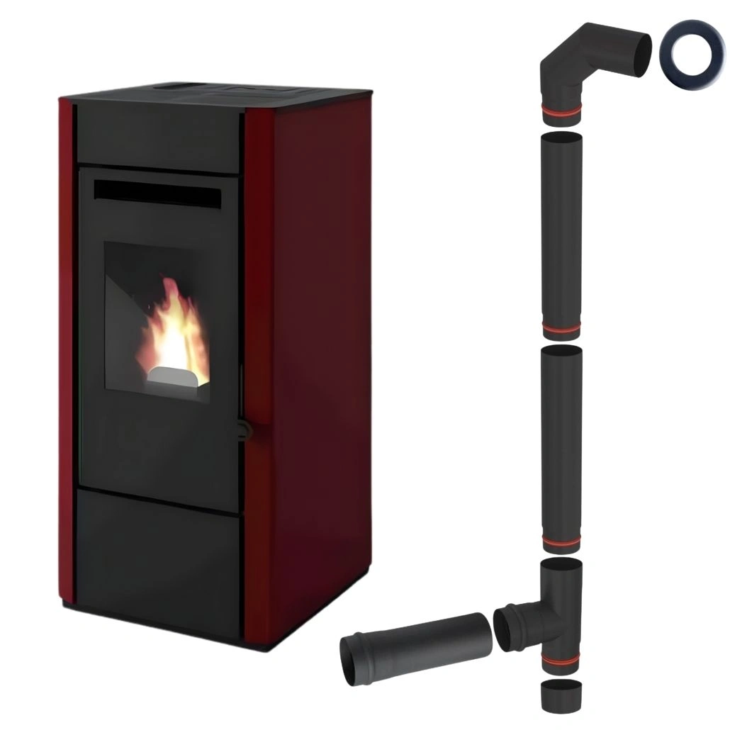 Soba pe peleti Elsa - 9.5kW Rosu + piese racordare 1.jpg