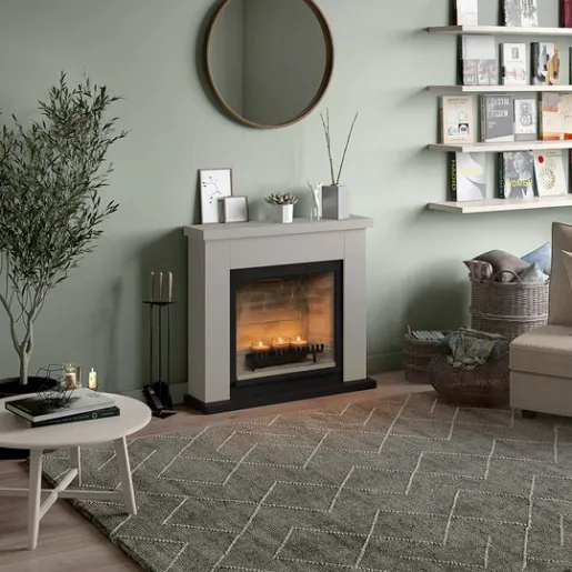Frode Light Beige Semineu cu lumanari ZenFlame