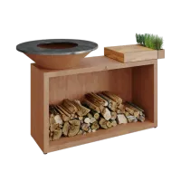 Gratar OFYR Corten 85 SD cu masa de lucru
