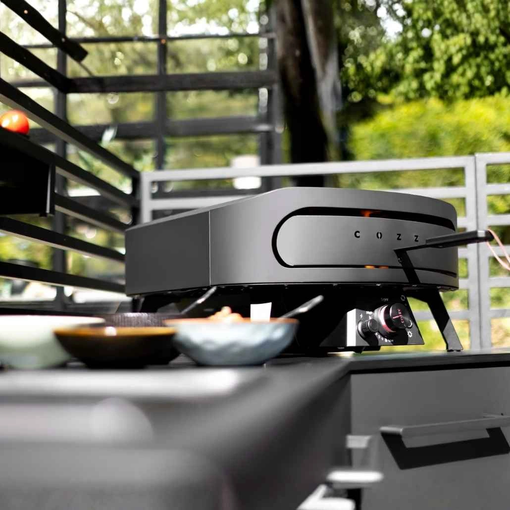 Cuptor pizza pe gaz 43 cm Cozze 17 Negru cu piatra rotativa + Regulator gaz (5).jpg