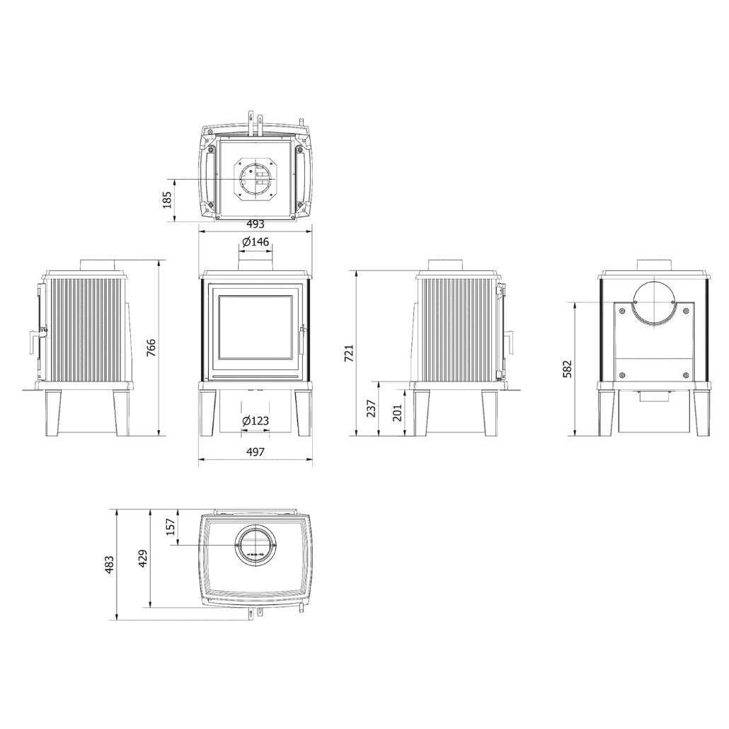 Soba K11 6-9KW cu picioare din lemn 2.jpg