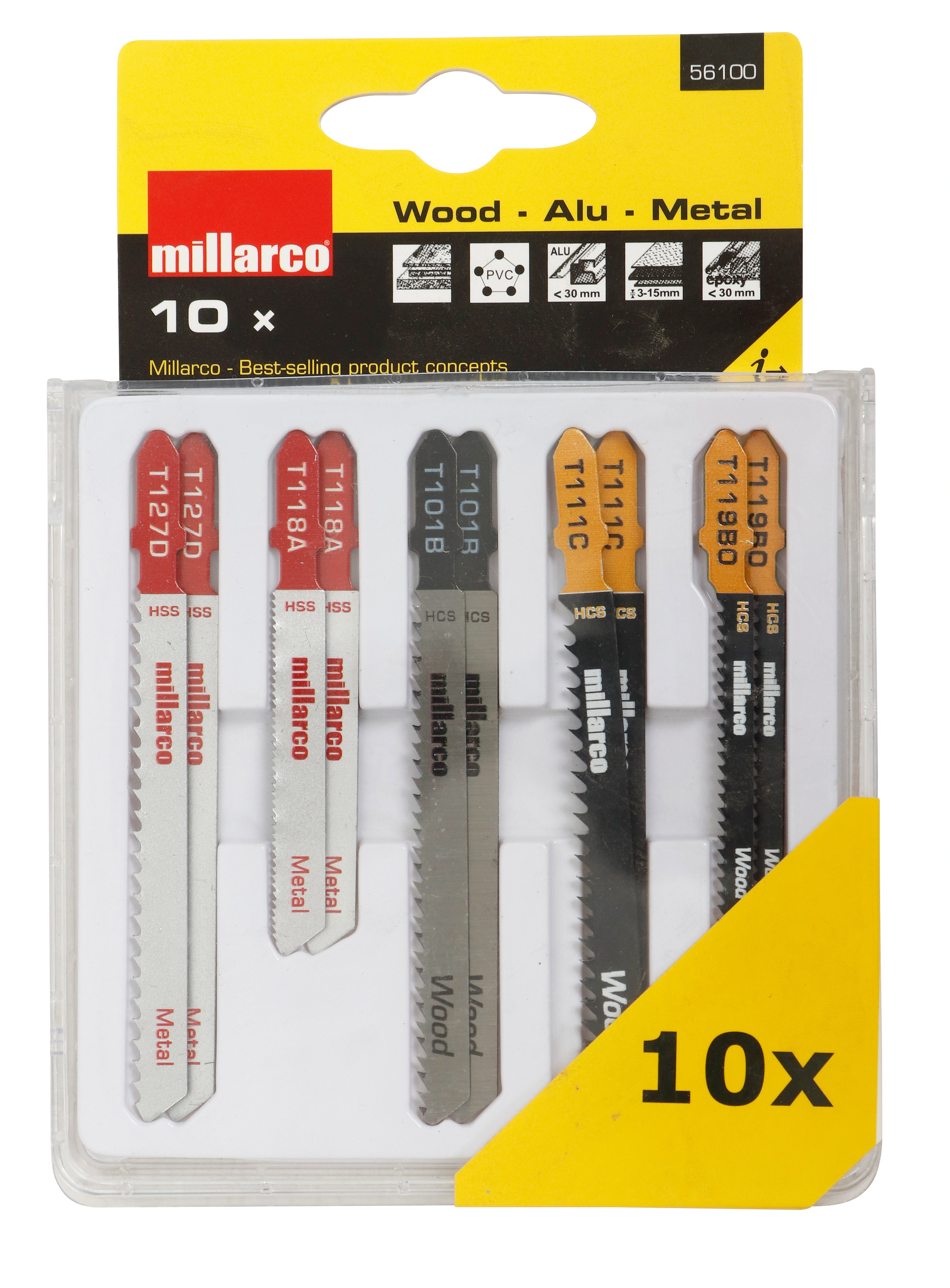 Lame fierastrau pendular, prindere tip T, 10 buc, asortate