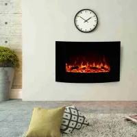 Jupiter negru semineu electric de perete