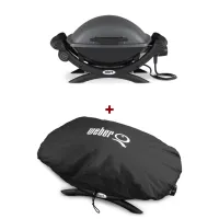 Set Gratar electric Weber Q1400 - Antracit + husa