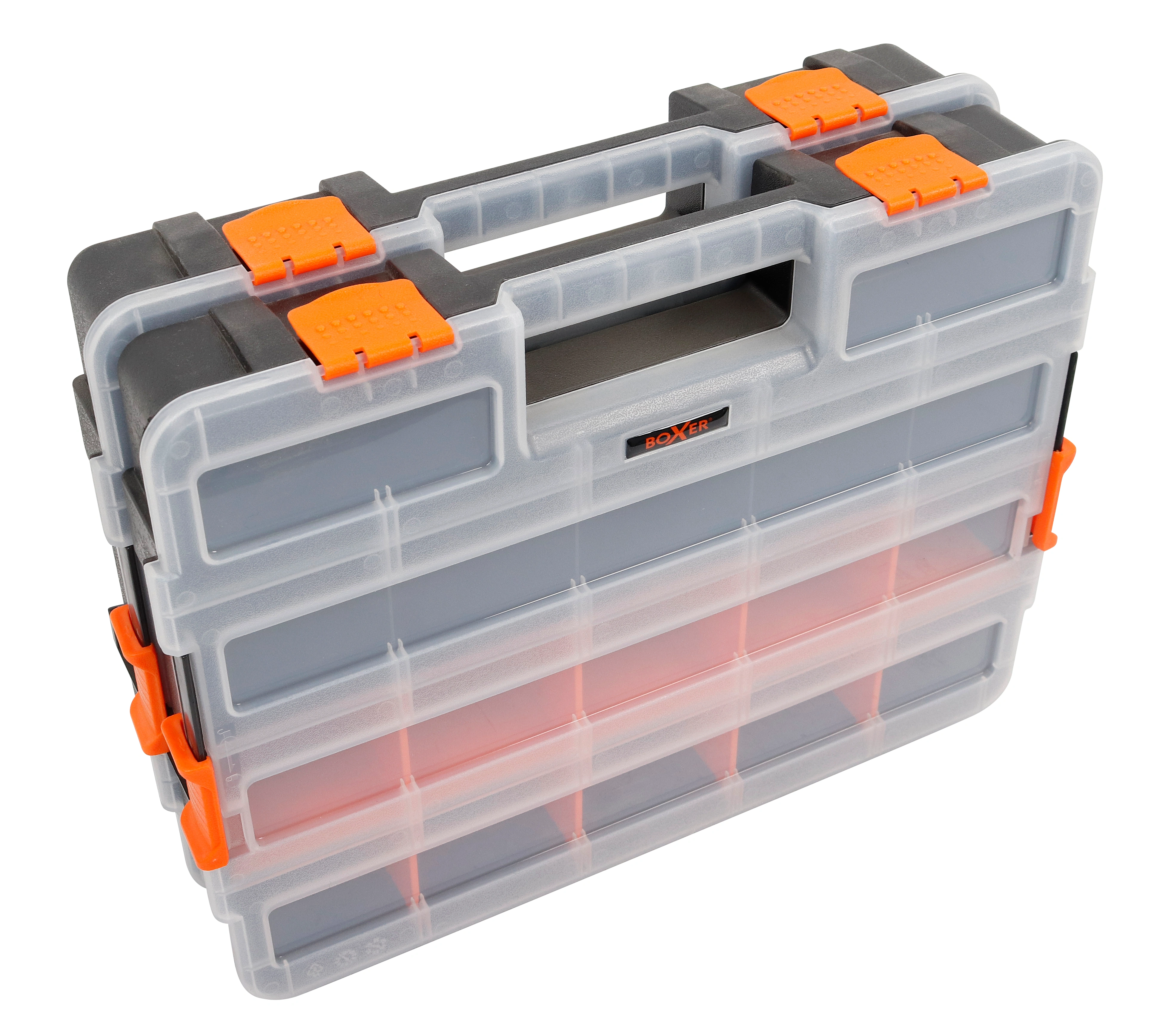 Cutie depozitare si organizare piese mici, cu capac, 15 compartimente,  37.4x 29.4 x 6.6 cm