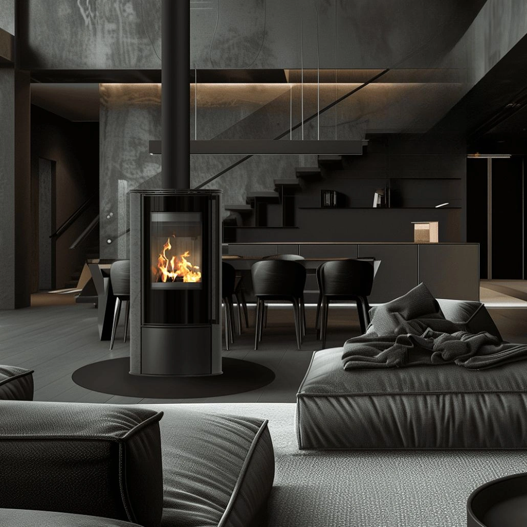 Soba Erik 5.5kW ceramica Grafite Satin - samaota neagra (5).jpg