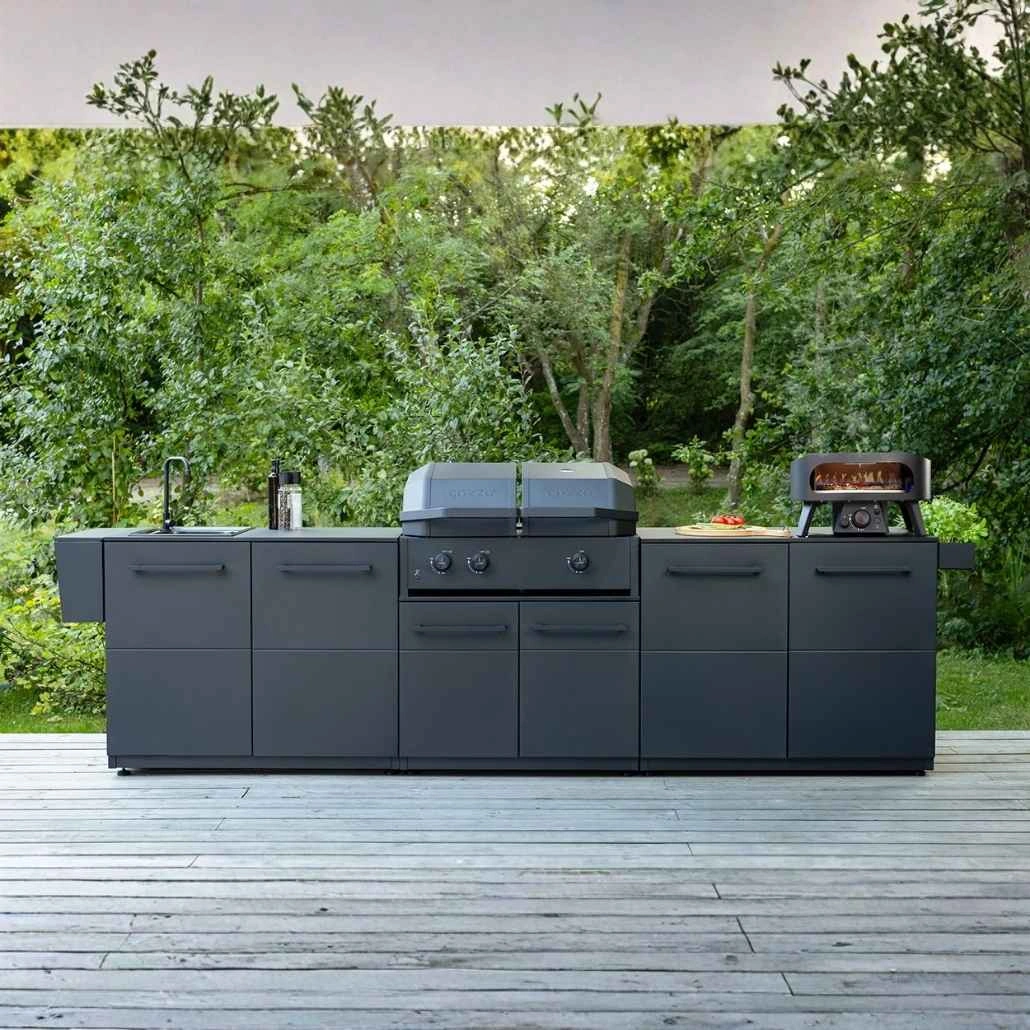 Bucatarie exterioara Cozze cu Quattro 900, cuptor pizza si chiuveta - 310 x 60 cm (1).jpg