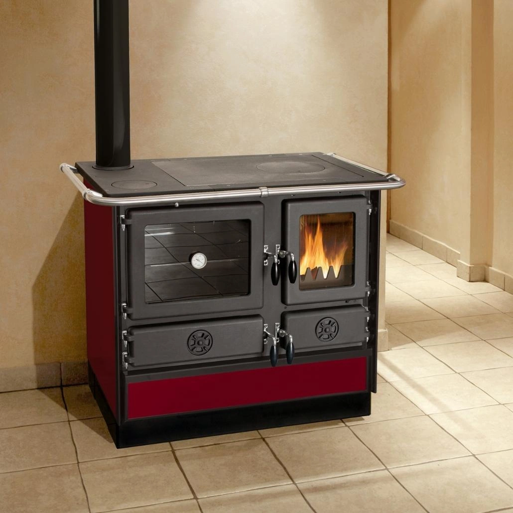 Soba de gatit pe lemne - MAGNUM II 4D L - Rosu inchis  (1).jpg