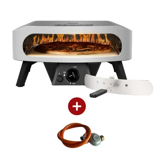 Cuptor pizza pe gaz 42.5cm Cozze Classic cu piatra pizza + regulator gaz