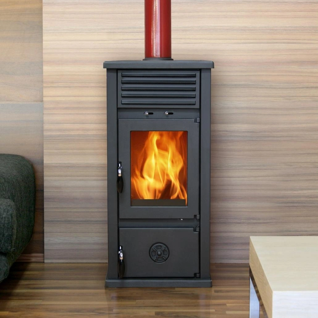 Soba pe lemne - VESTA PLUS - Rosu