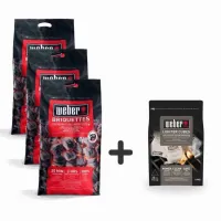 3 x Sac bricheti 8kg + Cadou 1 x Cuburi pentru aprindere Weber