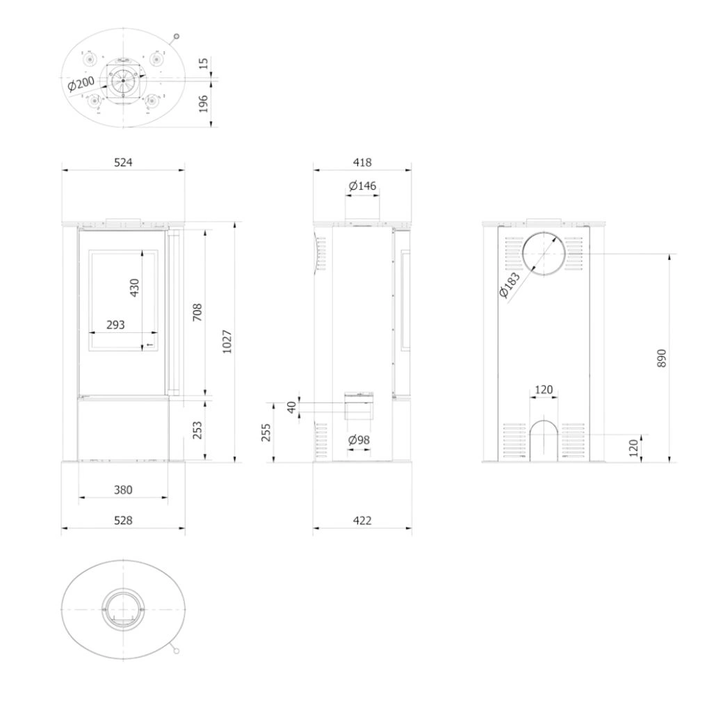 Soba Erik 5.5kW ceramica Grafite Satin - samota neagra (4).jpg