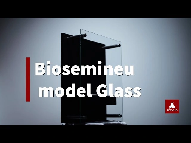 Biosemineul Glass Negru - Semineu decorativ aplicat pe perete, flacara reala pe baza de bioetanol