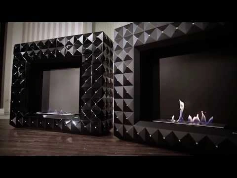 Semineu decorativ din MDF cu pietre Swarovski pe bioetanol