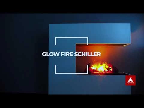 Semineu electric Schiller cu vapori de apa, imbracaminte pe 3 laturi pe colt si efect de flacara realist