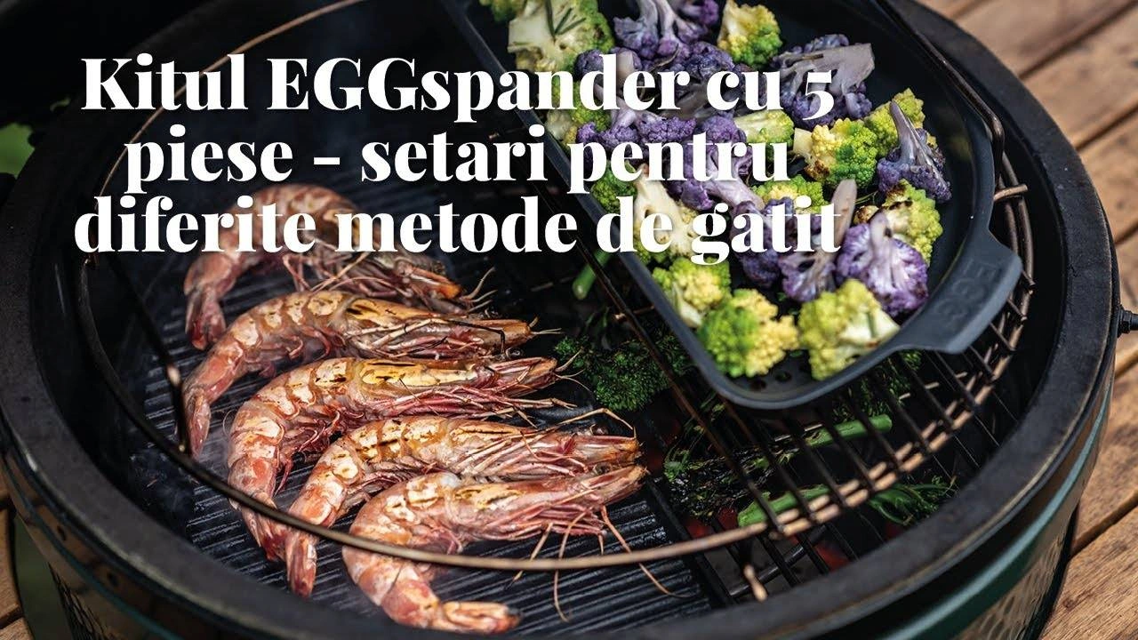 Kitul EGGspander de 5 piese pentru a gati simultan pe 2 sau 3 nivele in cuptorul ceramic Big Green Egg