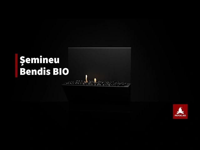 Semineul decorativ Bendis BIO design minimalist, incalzire ecologica  fara fum sau miros