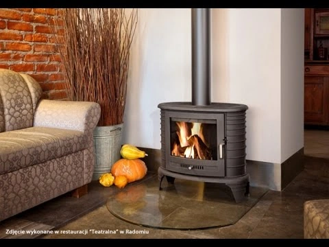 Soba din fonta model K8 - 9kw cu sticla semirotunda
