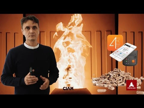 Incalzirea unei locuinte pe 3 nivel cu un semineu pe peleti cu aer cald  -  control ventilare din telefon/Wifi