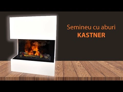 Semineu electric modern cu aburi de apa - modelul KASTNER pe alb